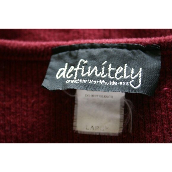 Definitely Womens V-Neck Striped Sweater Red Black White Short Sleeve Size Large - Picture 6 of 6